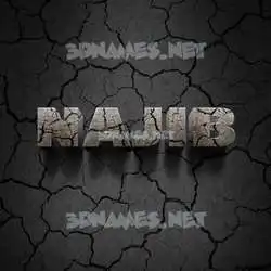 najib in Cracked Stone style - 3D name wallpaper