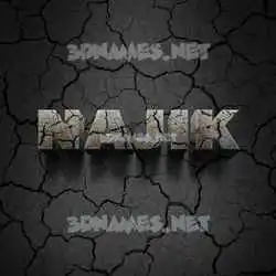 najik in Cracked Stone style - 3D name wallpaper
