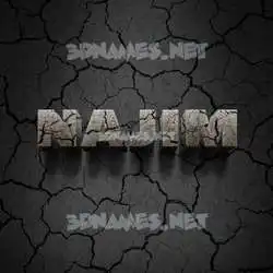 najim in Cracked Stone style - 3D name wallpaper