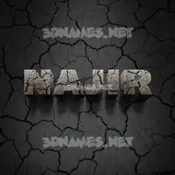 najir in Cracked Stone style - 3D name wallpaper