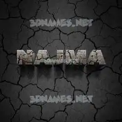 najma in Cracked Stone style - 3D name wallpaper