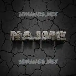 najme in Cracked Stone style - 3D name wallpaper