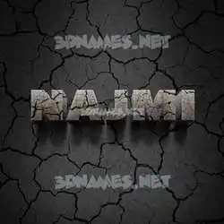 najmi in Cracked Stone style - 3D name wallpaper