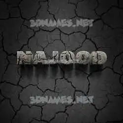 najood in Cracked Stone style - 3D name wallpaper