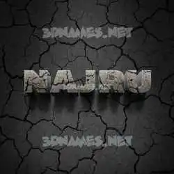 najru in Cracked Stone style - 3D name wallpaper
