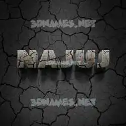 najuj in Cracked Stone style - 3D name wallpaper