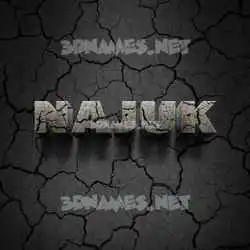 najuk in Cracked Stone style - 3D name wallpaper
