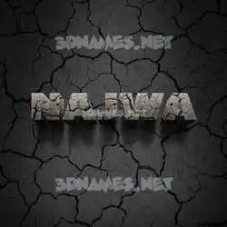 najwa in Cracked Stone style - 3D name wallpaper