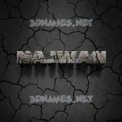 najwan in Cracked Stone style - 3D name wallpaper