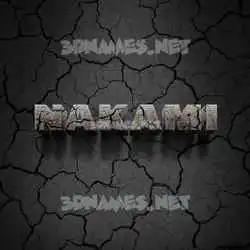 nakami in Cracked Stone style - 3D name wallpaper