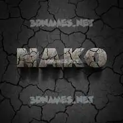 nako in Cracked Stone style - 3D name wallpaper