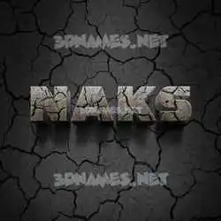 naks in Cracked Stone style - 3D name wallpaper