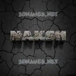 naksh in Cracked Stone style - 3D name wallpaper
