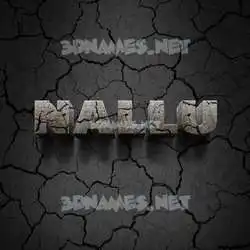 nallu in Cracked Stone style - 3D name wallpaper