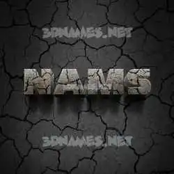 nams in Cracked Stone style - 3D name wallpaper