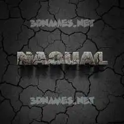 naoual in Cracked Stone style - 3D name wallpaper