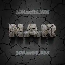 nar in Cracked Stone style - 3D name wallpaper