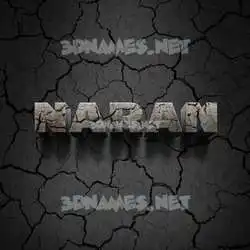 naran in Cracked Stone style - 3D name wallpaper