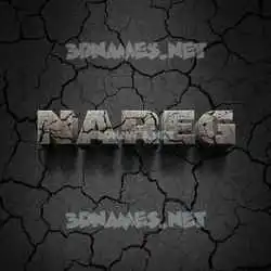 nareg in Cracked Stone style - 3D name wallpaper