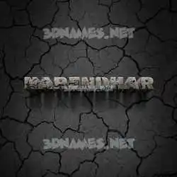 narendhar in Cracked Stone style - 3D name wallpaper