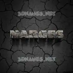 narges in Cracked Stone style - 3D name wallpaper