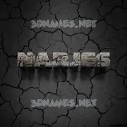 narjes in Cracked Stone style - 3D name wallpaper