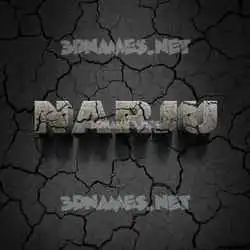 narju in Cracked Stone style - 3D name wallpaper