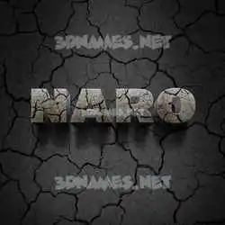 naro in Cracked Stone style - 3D name wallpaper