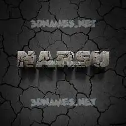 narsu in Cracked Stone style - 3D name wallpaper