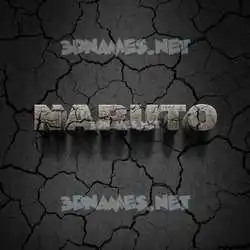 naruto in Cracked Stone style - 3D name wallpaper