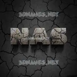 nas in Cracked Stone style - 3D name wallpaper