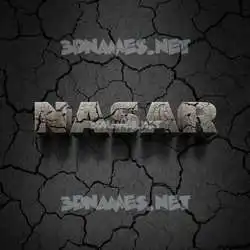 nasar in Cracked Stone style - 3D name wallpaper