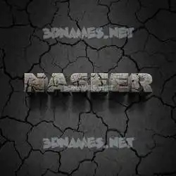 naseer in Cracked Stone style - 3D name wallpaper