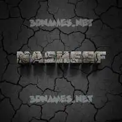 nasheef in Cracked Stone style - 3D name wallpaper