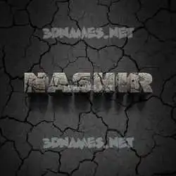 nashir in Cracked Stone style - 3D name wallpaper