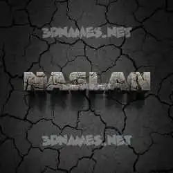 naslan in Cracked Stone style - 3D name wallpaper