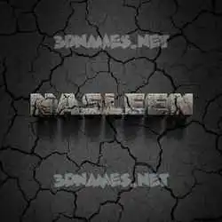 nasleen in Cracked Stone style - 3D name wallpaper