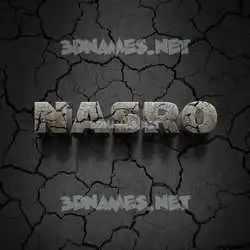 nasro in Cracked Stone style - 3D name wallpaper