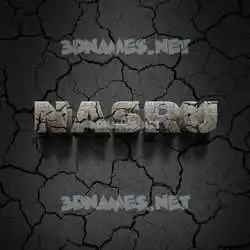 nasru in Cracked Stone style - 3D name wallpaper