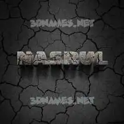 nasrul in Cracked Stone style - 3D name wallpaper