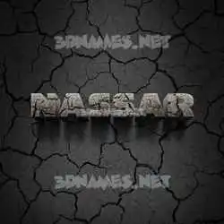 nassar in Cracked Stone style - 3D name wallpaper