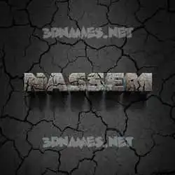 nassem in Cracked Stone style - 3D name wallpaper