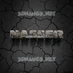 nasser in Cracked Stone style - 3D name wallpaper
