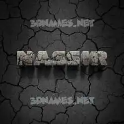 nassir in Cracked Stone style - 3D name wallpaper