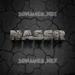 nassr in Cracked Stone style - 3D name wallpaper