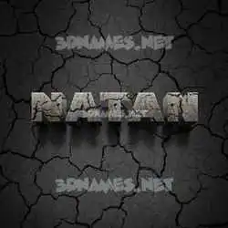 natan in Cracked Stone style - 3D name wallpaper