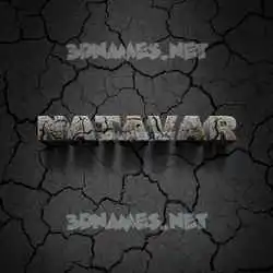 natavar in Cracked Stone style - 3D name wallpaper