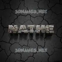 nathe in Cracked Stone style - 3D name wallpaper