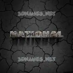 national in Cracked Stone style - 3D name wallpaper