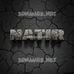 natir in Cracked Stone style - 3D name wallpaper